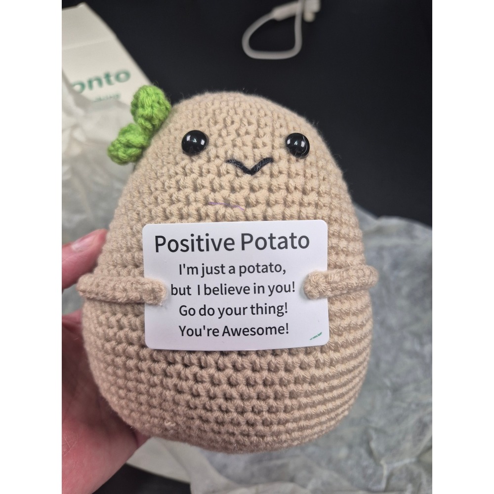 Rixonto Positive Potato Crochet Plush Gift with Small Butt Detail Tan 5in